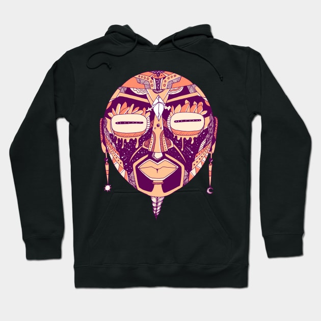 Peach African Mask 2 Hoodie by kenallouis